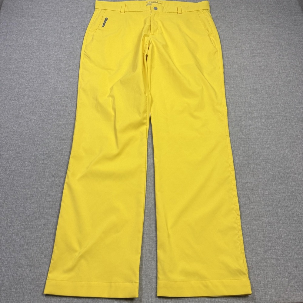 Nike Golf Rory McIlroy Modern Tech Woven Slim-Fit Golf Pants Mens 35x32 Yellow